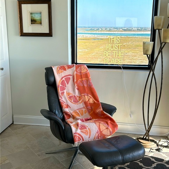 Orange - Grapefruit Blanket Wrap Towel Sarong Loom Weave 2 Sides Handcrafted NEW - Picture 4 of 7